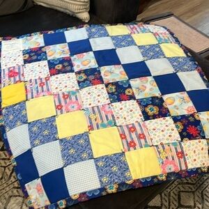 Handmade Prayer Quilt Made by Nuns Floral Easter Prints 33” x 33” Lap Blanket